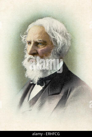 Henry Wadsworth Longfellow- poète américain, 27 février 1807- 24 mars 1882. Banque D'Images