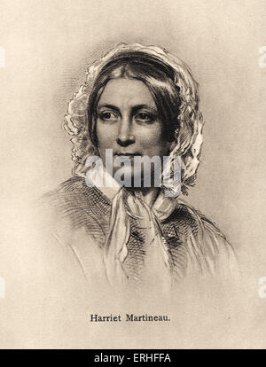 Harriet Martineau - portrait - auteur Anglais 12 juin 1802 - 27 juin 1876 Banque D'Images