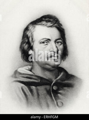 Honoré de Balzac, portrait. Romancier et poète français. 20 mai 1799 - 19 août 1850. Banque D'Images