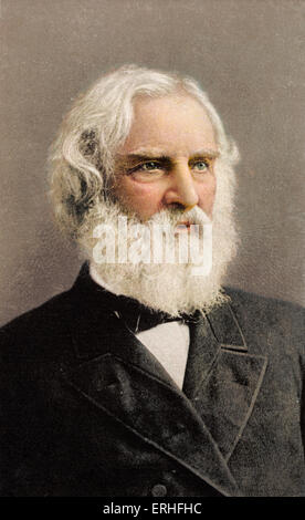 Henry Wadsworth Longfellow - portrait. Le poète américain, 27 février 1807- 24 mars 1882. Banque D'Images
