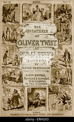 Les aventures d'Oliver Twist de Charles Dickens' - 'Une nouvelle édition revue et corrigée. Se terminer en dix chiffres.' Banque D'Images