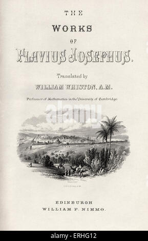 Les Œuvres de Flavius Josèphe traduit par William Whiston. Josephus (ch. 37-c. 100) était un historien juif du 1er siècle Banque D'Images