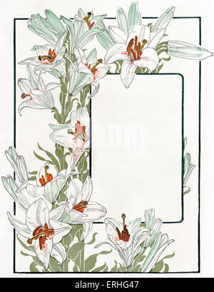 Frontière Floral - de joindre à la frontière, ou surround texte avec fleurs de printemps. Convient pour la page de titre, ex libris, carte de vœux, Banque D'Images