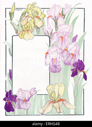 Frontière Floral - de joindre à la frontière, ou surround texte avec fleurs de printemps. Convient pour la page de titre, ex libris, carte de vœux, Banque D'Images