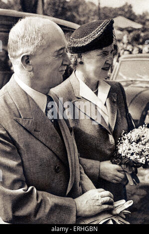 Edvard Benes - portrait du second président de la Tchécoslovaquie / République tchèque avec son épouse. 28 mai 1884 - 3 septembre 1948 Banque D'Images