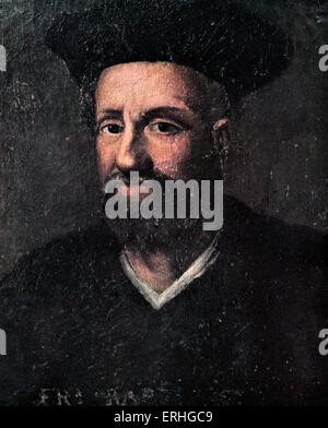 François Rabelais, portrait. Peinture réalisée par un artiste inconnu, 1550. Poète et écrivain français, 1495 - 1553. Banque D'Images