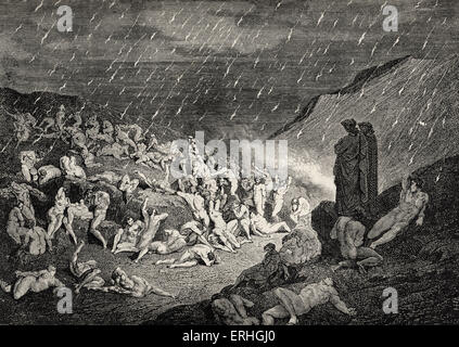 Dante Alighieri, La Divina Commedia, L'Inferno (The Divine Comedy, Hell) - Canto XIV (14) : illustration par Gustave Doré pour Banque D'Images