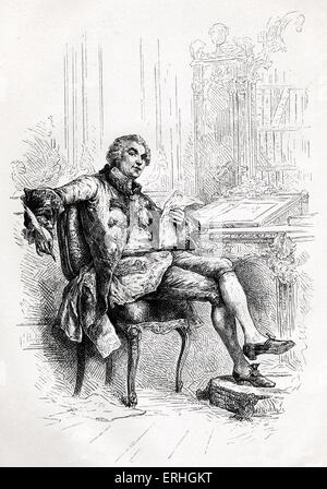 Georges-Louis Leclerc, Comte de Buffon - portrait de le mathématicien français, biologiste et écrivain, plume en main. 7 Banque D'Images