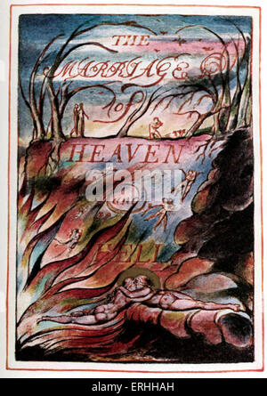 William Blake, "Le mariage de ciel et l'enfer" - page de titre conçu et écrit par le poète britannique, peintre et graveur Banque D'Images