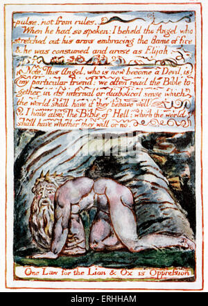 William Blake, "Le mariage de ciel et l'Enfer" : une page à partir d'une Fantaisie mémorable conçu et écrit par le poète britannique, Banque D'Images