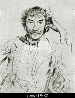 James Abbott McNeill Whistler - portrait de l'artiste américain. 14 juillet 1834 - 17 juillet 1903 Banque D'Images