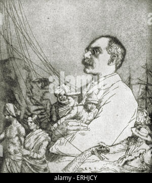 Rudyard Kipling - portrait de l'écrivain et poète anglais.30 Décembre 1865 - 18 janvier 1936. Banque D'Images