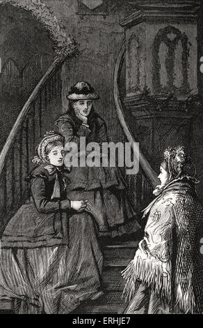 Anthony Trollope, roman 'La dernière chronique d'Barset' (1867) - Grace Hopper et Lily Dale dans l'église. La romancière anglaise, 24 avril 1815 - 6 décembre 1882. Dernier roman de la série de six romans, 'Les Chroniques de Barsetshire". Banque D'Images