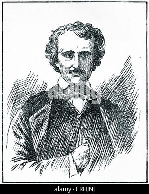 Edgar Allen Poe - portrait de l'écrivain, poète, critique et éditeur. 19 janvier 1809 - 7 octobre 1849. Dimensions de Banque D'Images