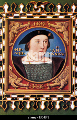 Henry VIII. Portrait du roi d'Angleterre. Après une miniature de 1526. 28 juin 1491 - 28 janvier 1547 Banque D'Images