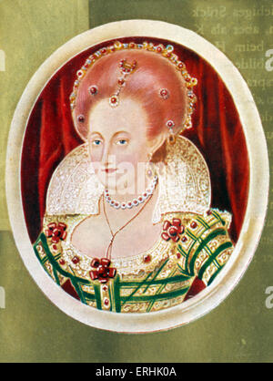 Anne de Danemark. Potrait de la reine consort du roi Jacques d'Angleterre et VI d'Écosse. 14 octobre 1574 - 4 mars 1619 Banque D'Images