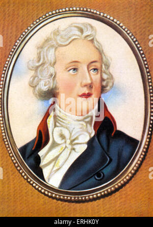 William Pitt le Jeune. Portrait du Premier Ministre britannique. Après une miniature d'Horace. 28 mai 1759 et 23 janvier 1806 Banque D'Images