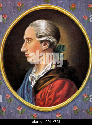 Johann Wolfgang von Goethe. Portrait de l'écrivain allemand, scientifique et philosophe. 28 août 1749 - 22 mars 1832 Banque D'Images