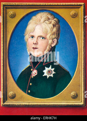 William I (Wilhelm I). Portrait de l'empereur allemand et roi de Prusse comme un jeune prince. Après une miniature de 1815. 22 mars 1797 - 9 mars 1888 Banque D'Images