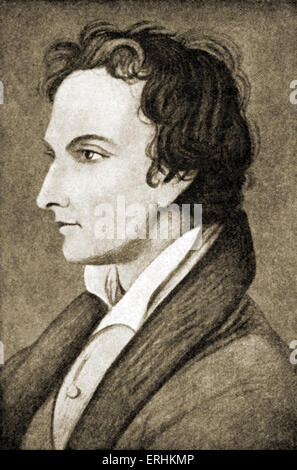 William Hazlitt - portrait de l'écrivain et critique littéraire. À partir d'un dessin au crayon par W. Bewick. WH : 10 avril 1778 - 18 septembre 1830. Banque D'Images