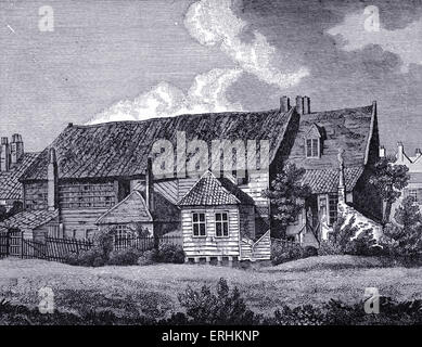 John Bunyan - l'écrivain anglais 's meeting house, Southwark. JB : 28 novembre 1628 - 31 août 1688. Écrivain religieux anglais, Banque D'Images