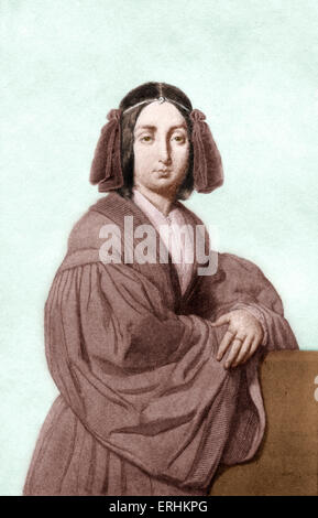 George Sand, portrait. Romancier français 1804-1876. Relation avec Chopin. Pseudonyme de Amantine-Lucile-Aurore Dupin, plus tard Banque D'Images