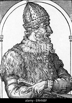 Ivan le Grand - portrait du grand-duc de Moscou, 1462 - 1505. Ivan III de Russie : 22 janvier 1440 - 27 Octobre Banque D'Images