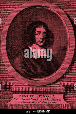 Baruch Spinoza - portrait de la philosophe néerlandais. BS : 24 novembre 1632 - 21 février 1677. Banque D'Images
