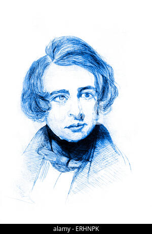 Charles Dickens romancier anglais de 18 ans, le 7 février 1812 - 9 juin 1870. Banque D'Images