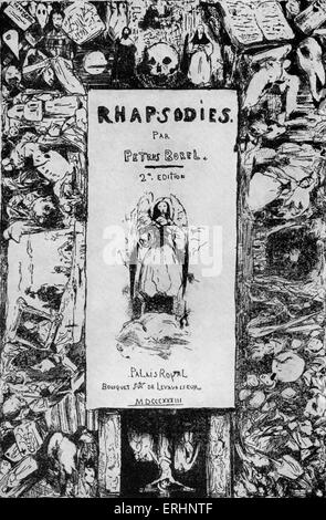 Petrus Borel page titre de deuxième édition de Rhapsodies, 1833. Illustration par Célestin François Nanteuil (1813 - 1873). Écrivain, poète français du mouvement romantique, 26 juin 1809 - 14 juillet 1859. Banque D'Images