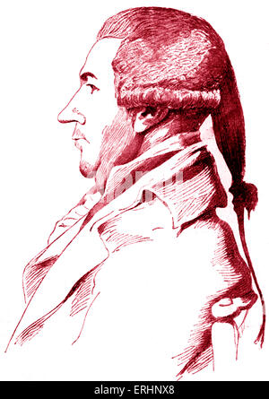 James Boswell - Dimensions de George Dance (1741-1825), avocat écossais, chroniqueur, et l'auteur. 29 octobre 1740 - 19 mai 1795. Banque D'Images