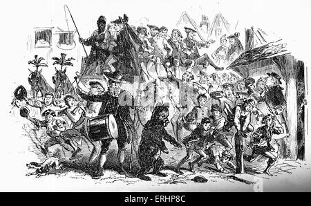 Charles Dickens's 'A tale of two cities' : Sous-titre suivant : l'espion's Funeral -la foule, accompagné de body-snatcher Jerry Banque D'Images