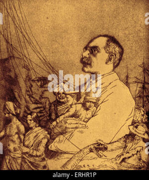 Rudyard Kipling - portrait de l'écrivain et poète anglais. 30 Décembre 1865 - 18 janvier 1936. Banque D'Images