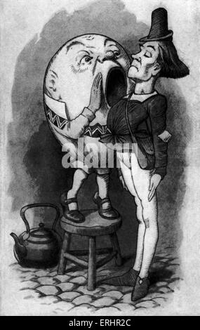 Humpty Dumpty et le messager - de 'à travers le miroir et ce qu'Alice s'y trouvent". Le livre d'enfants Lewis Carroll. LC : écrivain anglais, 27 janvier 1832 - 14 janvier 1898. Illustration par John Tenniel le : 28 février 1820 - 25 Février 1914 Banque D'Images
