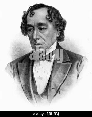 Benjamin Disraeli, comte de Beaconsfield. Homme d'État conservateur britannique et figure littéraire : 21 décembre 1804 - 19 avril 1881. Banque D'Images