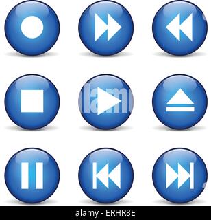 Vector illustration de l'ensemble multimédia d'icônes sur fond blanc Illustration de Vecteur