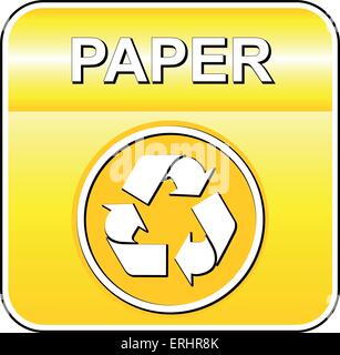 Illustration Vecteur de papier recycler icône sur fond blanc Illustration de Vecteur