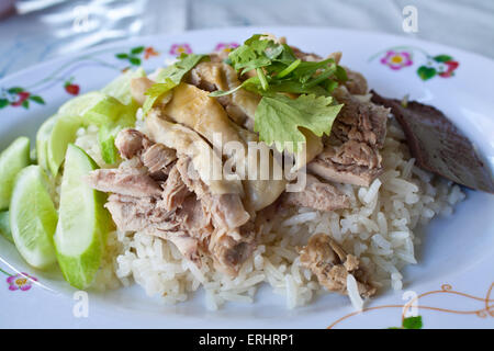 Riz au poulet Hainanese (Khao Man Kai) Stock Photo Banque D'Images