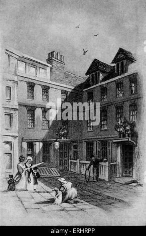 Samuel Johnson's house - dans Johnson Court, Fleet Street. Il a vécu ici de 1765 à 1776. Essayiste, biographe, anglais Banque D'Images