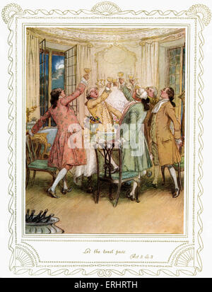 Richard Brinsley Sheridan's play - "l'école pour des scandales. Acte 3, Scène 3 - 'que le toast pass'. Pour la première fois Banque D'Images