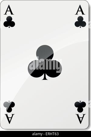 Vector illustration de ace of clubs sur fond blanc Illustration de Vecteur