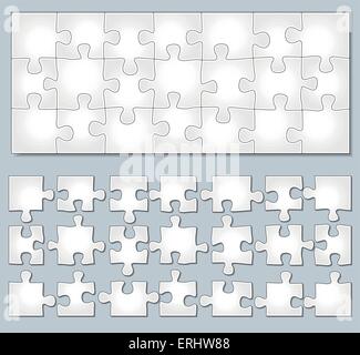 Vector illustration de puzzle horizontal avec éléments séparés Illustration de Vecteur