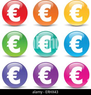 Vector illustration d'icônes de l'euro sur fond blanc Illustration de Vecteur