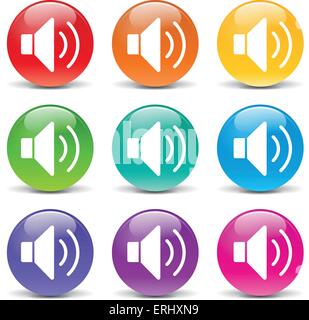 Vector illustration of sound set icônes sur fond blanc Illustration de Vecteur