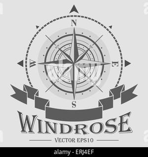 Logo de l'entreprise avec windrose. Vector illustration. Illustration de Vecteur