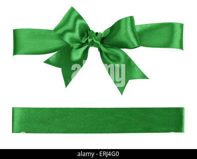 Arc vert et ruban isolé Banque D'Images