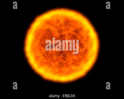 Fire Ball - 3d illustration sur fond noir Banque D'Images