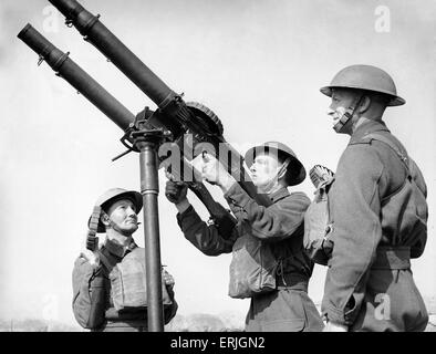 Défenses Anti Aircraft, Birmingham, le 10 mai 1941. La Seconde Guerre mondiale, deux raids aériens, Birmingham. Banque D'Images