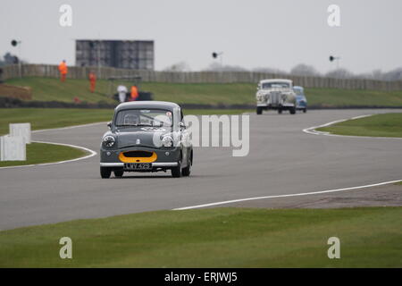 Peter Clements dans une norme 1955 Dix à la réunion des membres de Goodwood Banque D'Images