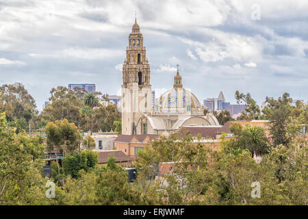 Vue aérienne de 'Balboa Park' de 'San Diego Zoo' en tramway. Banque D'Images